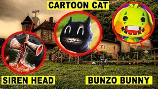DROHNE überwacht CARTOON CAT vs. SIREN HEAD vs. BUNZO BUNNY um 3 uhr mittags!! | KAMBERG TV