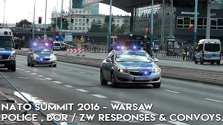 MASSIVE police responses and VIP convoys - Warsaw NATO Summit 2016