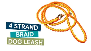 How to make a 4 strand braid dog leash  easy tutorial.