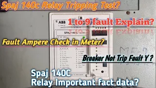 Spaj 140c Relay Tripping Test/Fault Data Check/Fault Ampere Check||Spaj relay Important fact details