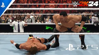 WWE 2K24 Gameplay - The Rock Vs HHH || Last Man Standing Match || RAW