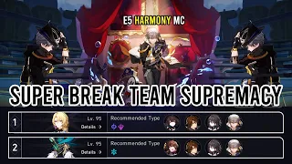 E6 Xueyi and E6 Sushang ft. E5 Harmony Trailblazer Super Break vs v2.1 MoC 12 | Honkai Star Rail