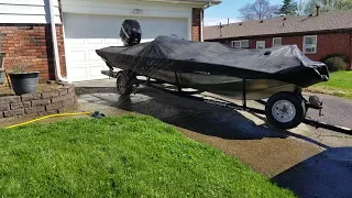 Treating Boat Cover with 303 Fabric Guard