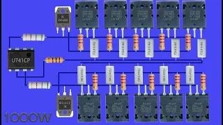 How to make Ultra Bass Powerful Amplifier 1000W with 10 Transistor and U741, DIY Ultra Bass