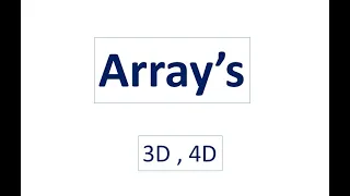 3D and 4D Array