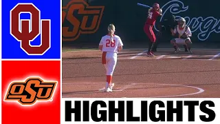 #1 Oklahoma vs Oklahoma State Highlights | NCAA Softball Highlights | 2023 College Softball