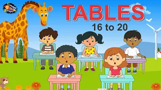 Tables 16 to 20 | Times Tables | Multiplication Tables | Maths Tables
