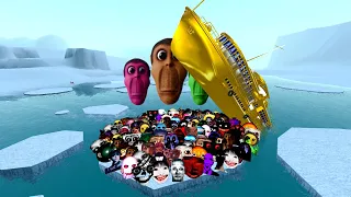 Nicos Nextbot and Boss Obunga vs Gold Titanic [Antarctica] Garry's Mod