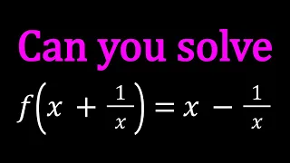 Lets Solve A Functional Equation