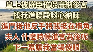 皇上被群臣催促廣納後宮，找我進寢殿談心納諫，進門後他反手將我抵在墻角:夫人 什麼時候進宮為後呢！下一幕讓我當場傻眼！#落日溫情#中老年幸福人生#幸福生活#中老年生活#生活經驗#情感故事#花自芬芳