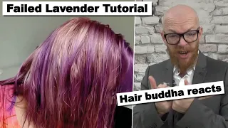 Failed Lavender Tutorial - Hairdresser reacts to a hair fail #hair #beauty