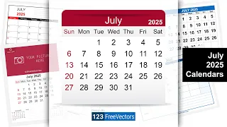 July 2025 Calendar | 123FreeVectors