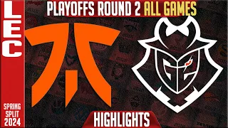 FNC vs G2 Highlights ALL GAMES | LEC Spring Playoffs 2024 Upper R2 | Fnatic vs G2 Esports