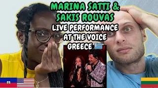 REACTION TO Marina Satti & Sakis Rouvas - Live Performance at the Voice of Greece FIRST TIME HEARING