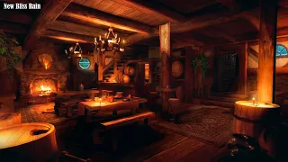 Medieval Tavern Ambience   Snowstorm, Heavy Wind