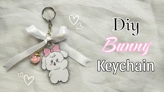 How to make kawaii bunny keychain 🐰🩷 |Diy bunny keychain #kawaiicrafts #diykeychain