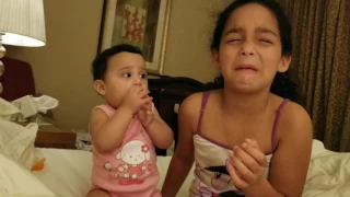 8 MONTH OLD Baby CRYING because her sister cries!!!