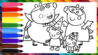 Peppa Pig and Her Family Drawing,Coloring,Painting For Kids & Toddler _ Child Art