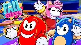 FREE FALLIN'!! - Sonic, Amy & KNUCKLES Play FALL GUYS with FANS!!