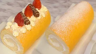 [EngSub]Bánh bông lan cuộn Cách làm dễ nhất bánh xốp mềm mịn/Swiss roll cake recipe/Easy roll cake