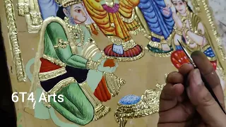 Hanuman Tanjore painting  || 6T4 Arts  ||  Ala Ranitha