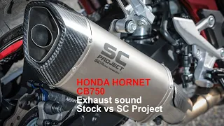 SC PROJECT vs STOCK exhaust HONDA HORNET 750 2023