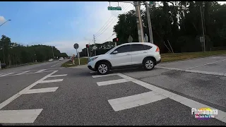 A Vehicle Almost Hits Cyclist (Me) Crossing Crosswalk on Pinellas Trail At Lansbrook