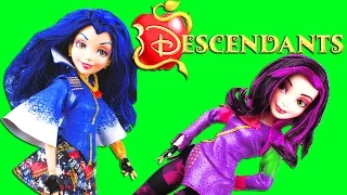 Disney Descendants Movie New Dolls! Frozen Elsa & Anna with daughters of Maleficent & Evil Queen