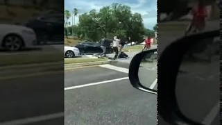 Electric scooter riders fight on Tampa street