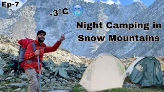 Night Camping In Snow Mountain’s  🏔️ First Time | Trekking And Camping In Kashmir Ep-7 | The Umar