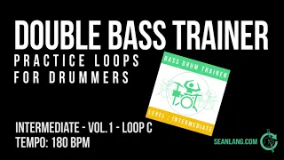 Double Bass Trainer - Drumless Track For Drummers - Intermediate - 180 BPM