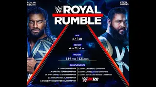 WWE Full Match Roman Reigns  VS Kevin Owens Royal Rumble  WWE Universal Championship MATCH  WWE2k22