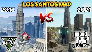 GTA 5 VS GTA SAN ANDREAS DEFINITIVE EDITION : LOS SANTOS MAP PLACES