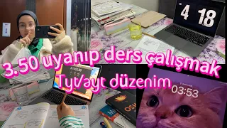 ERKEN KALKIP DERS ÇALIŞMAK /sabah 03'50 de kakmak , tyt ayt düzenim ,9 saat 50dk çalıştım! #yks2024