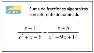 Suma de fracciones algebraicas con diferente denominador (ejemplo 2)