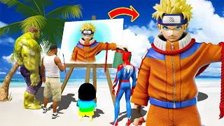 GTA 5 | GTA5 BUT WHATEVER SUPER VENOM NARUTO, SHINCHAN, FRANKLIN & IRON MAN DRAWS COMES TO REAL LIFE