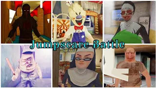 Jumpscare Battle | Smiling X Zero Vs Ice Scream 3 Vs Evil Nun Vs Evil Nun 2 And More