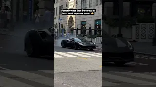 Ferrari owner does burnouts in his $500k supercar in NYC😳