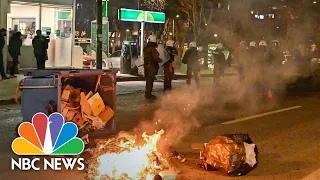 Angry scenes in Athens after at least 43 people killed in train collision