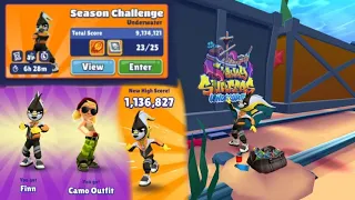 Season Challange 4-5 Stage Subway Surfers + New High Score, Unlocked "Finn"&"Tricky, Camo Outfit