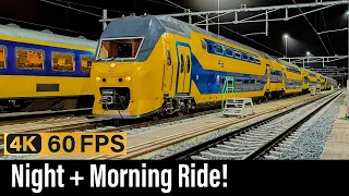 Train Cab Ride NL / Night and Morning / Hoofddorp Opstel - Utrecht - Schiphol / VIRM IC / Sep 2023