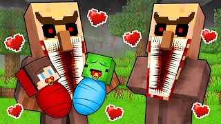 JJ and Mikey Were Adopted By SCARY VILLAGER FAMILY in Minecraft! - Maizen