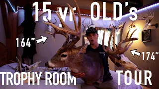 15 YR OLD's INSANE Trophy Room TOUR!! | Lucas' Outdoor Addiction.