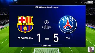 PES 2021 | Barcelona vs PSG | UEFA Champions League UCL | Gameplay | Neymar Jr vs Lionel Messi