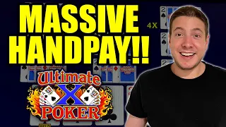 ABSOLUTELY MASSIVE HANDPAY! MY BIGGEST ON ULTIMATE X POKER!!