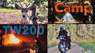 Motorcycle Camping Off Grid With my Yamaha TW200 | Epic Camp Fire | Edited On My Cell Phone