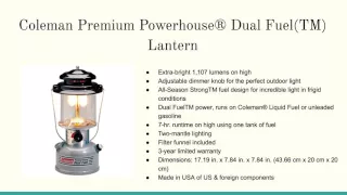 Coleman Dual Fuel Lantern Parts