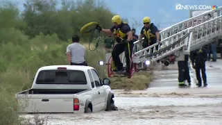 Man rescued from rushing water in Tucson wash