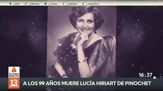 Muere Lucía Hiriart, viudad de Pinochet