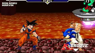 Son Goku and Marvin vs Sonic and Ryu